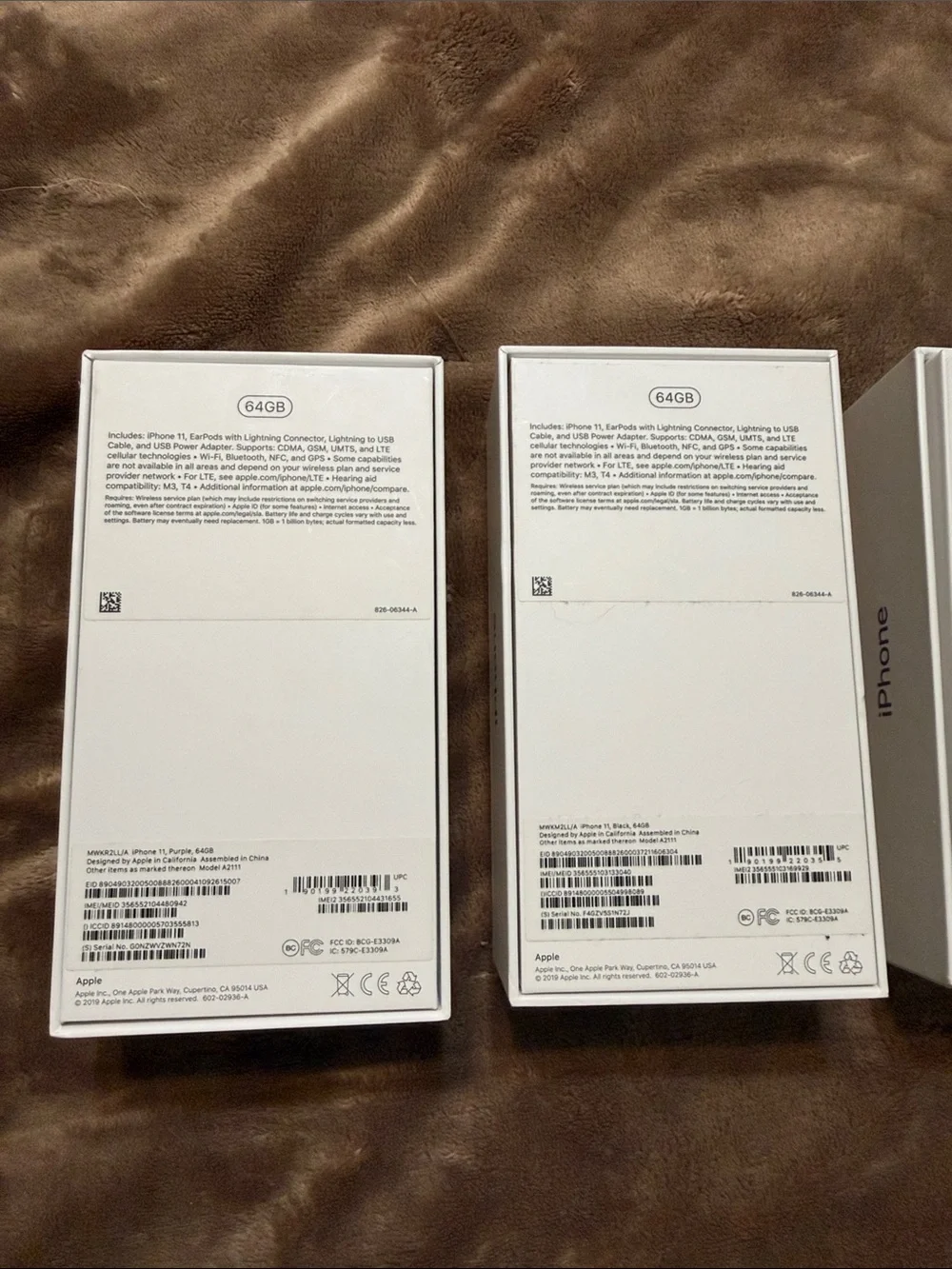 Apple iPhone Empty Boxes Box Set - 3 iphone 11 and 1 iphone 13